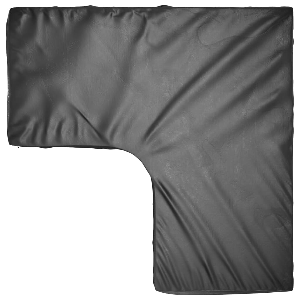 2-Piece L-Shaped Garden Furniture Covers, 12 Eyelets, Black, 185x185x70 cm