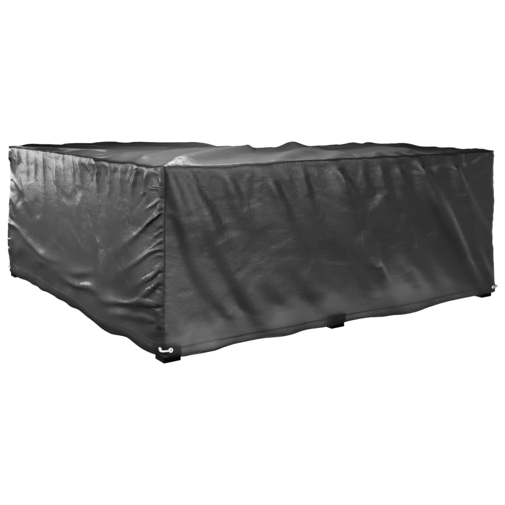 2-Piece L-Shaped Garden Furniture Covers, 12 Eyelets, Black, 185x185x70 cm