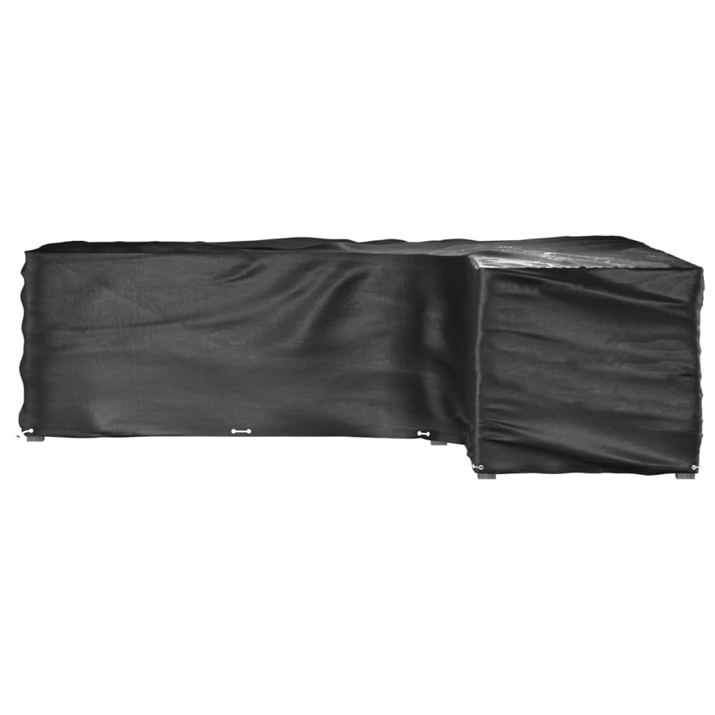 Waterproof L-Shaped Garden Furniture Covers, 2 pcs, 18 Eyelets, Black