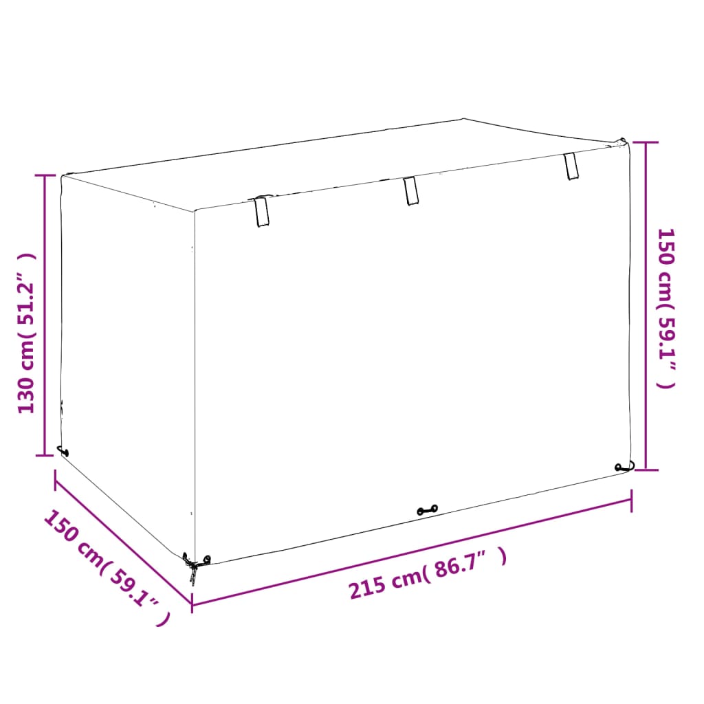Durable Polyethylene Swing Bench Covers 2pcs - 12 Eyelets 215x150x130/150 cm