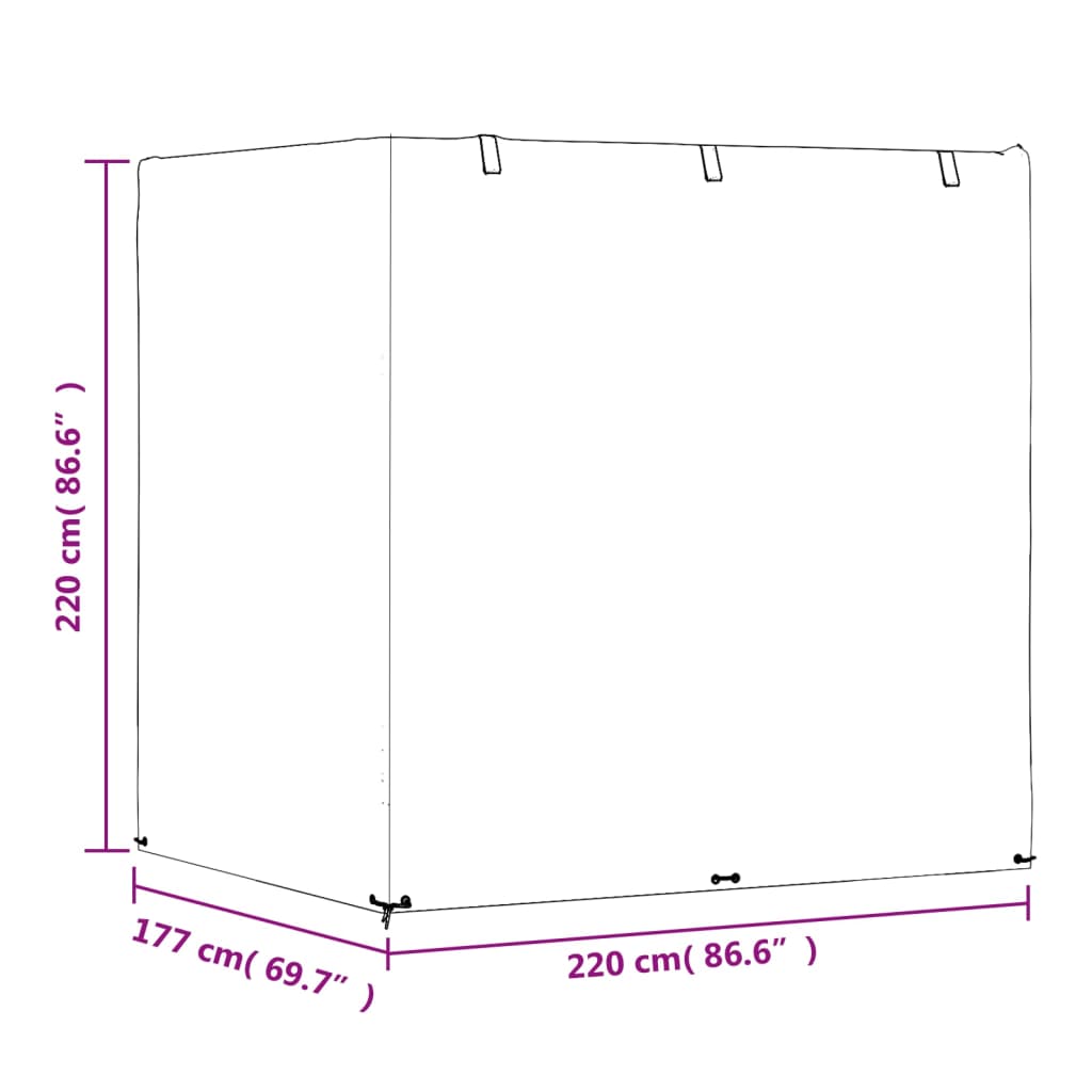 Durable Polyethylene Swing Bench Covers, 2pcs, 12 Eyelets, 220x177x220cm