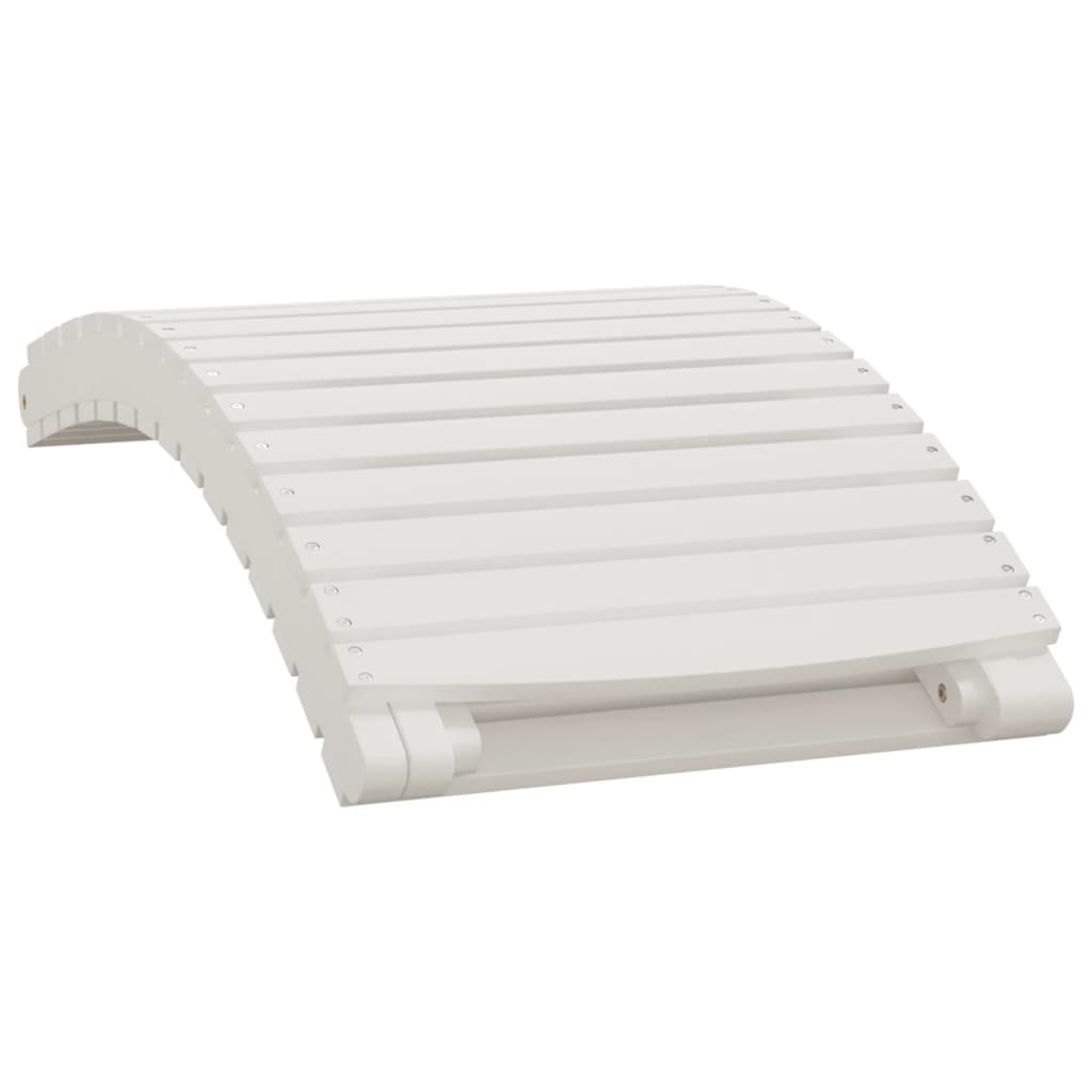 2-Piece White Acacia Wood Sun Loungers - 184x55x64 cm