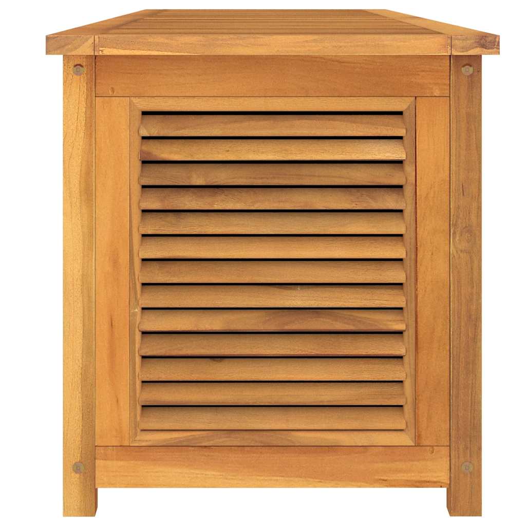 Solid Teak Garden Storage Box with Bag 200x50x55 cm