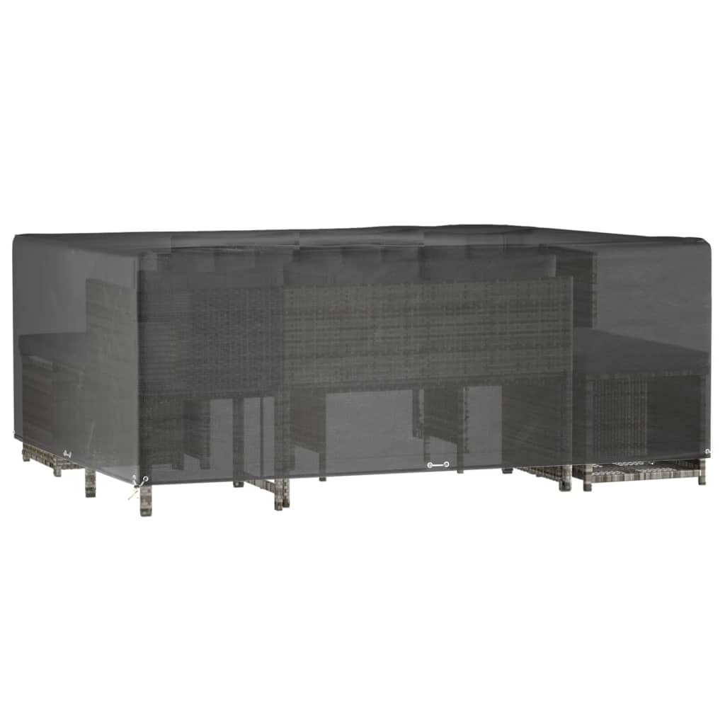 Durable Black Garden Furniture Cover, 16 Eyelets, 300x250x90 cm