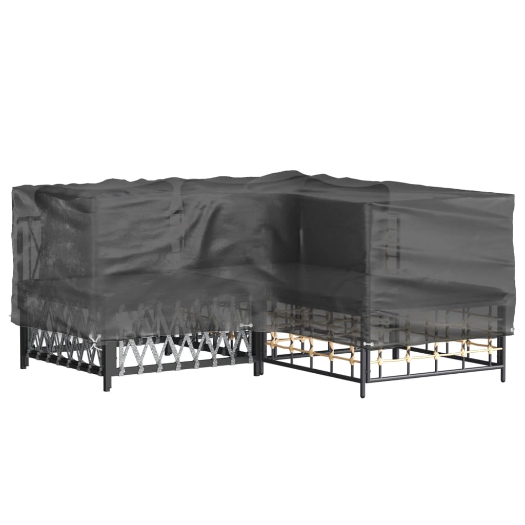 Durable L-Shaped Garden Furniture Cover, 12 Eyelets, 185x185x70 cm