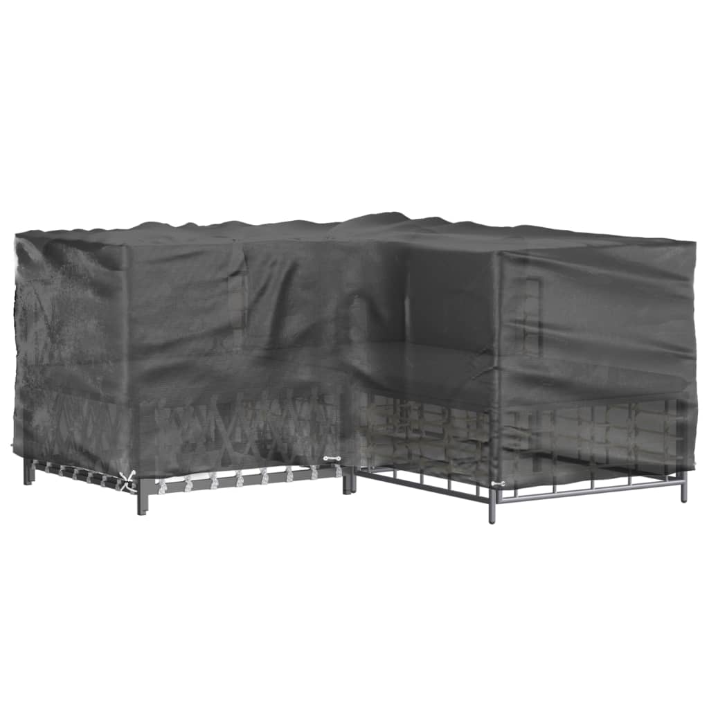 Durable Green L-Shaped Garden Furniture Cover with 12 Eyelets, 185x185x90cm