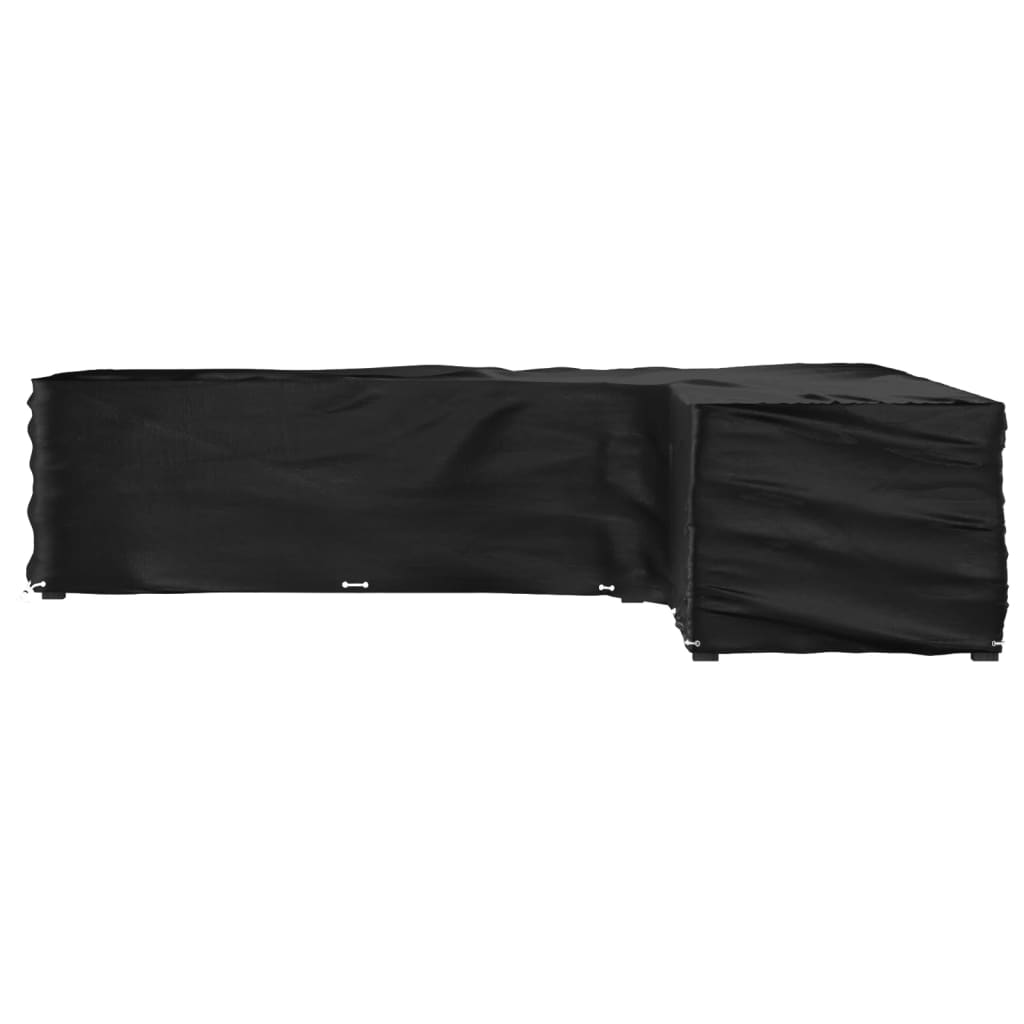 Durable Black L-Shaped Garden Furniture Cover, 20 Eyelets, 300x300x70 cm