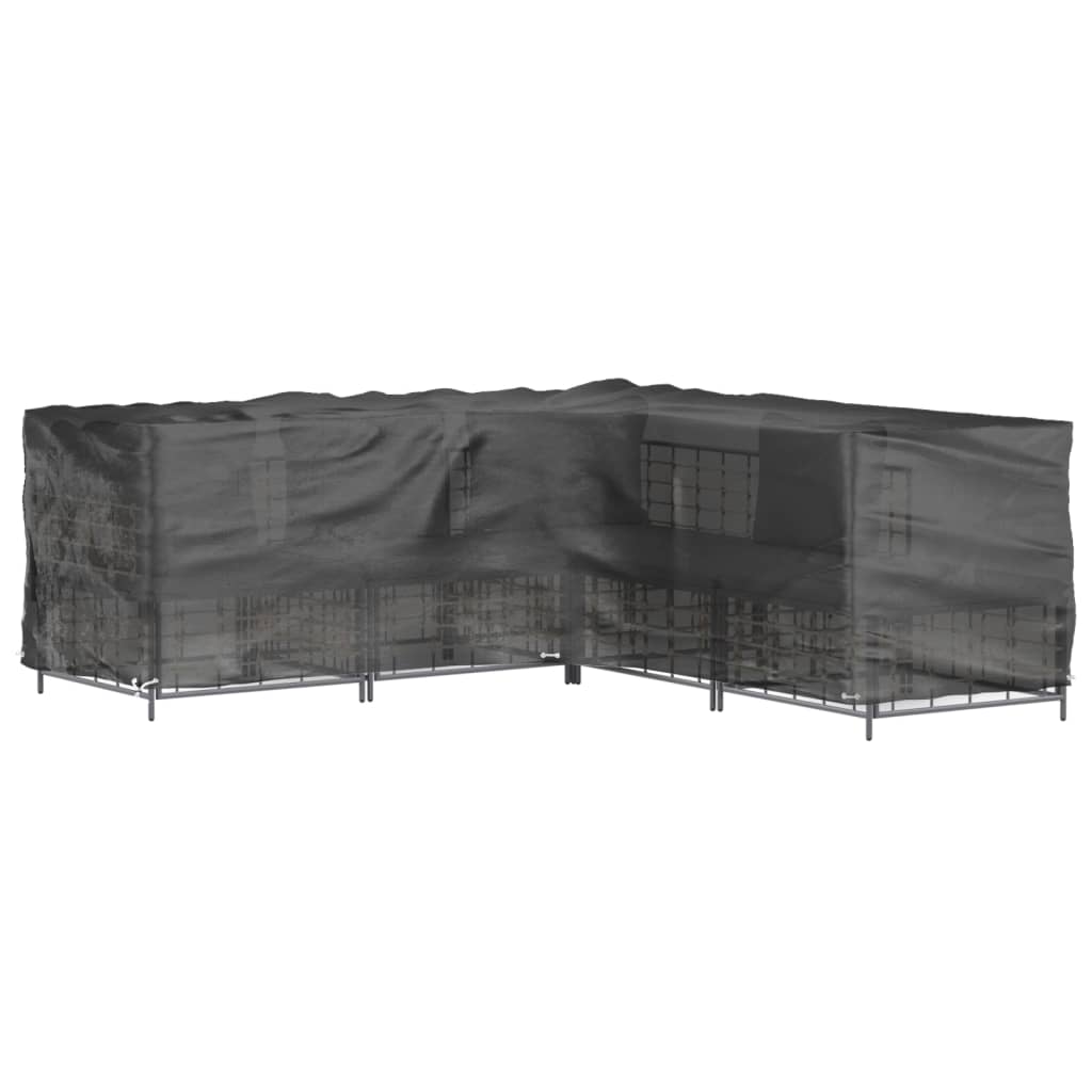 Durable Black L-Shaped Garden Furniture Cover, 20 Eyelets, 300x300x70 cm