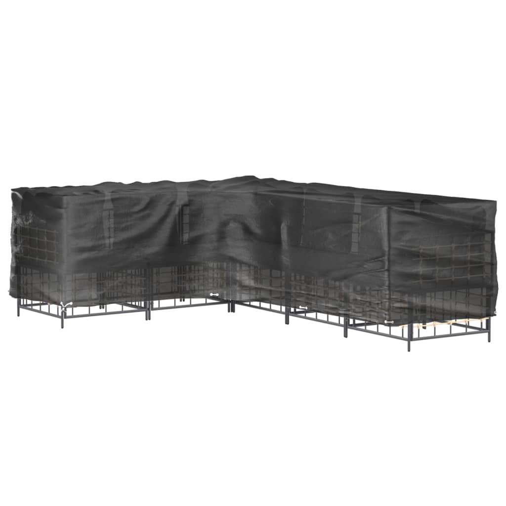Weatherproof L-Shaped Garden Furniture Cover, 18 Eyelets, 285x220x80 cm