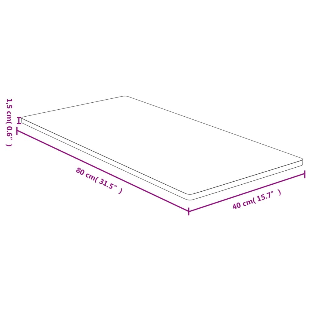 Table Top 40x80x1.5 cm Bamboo