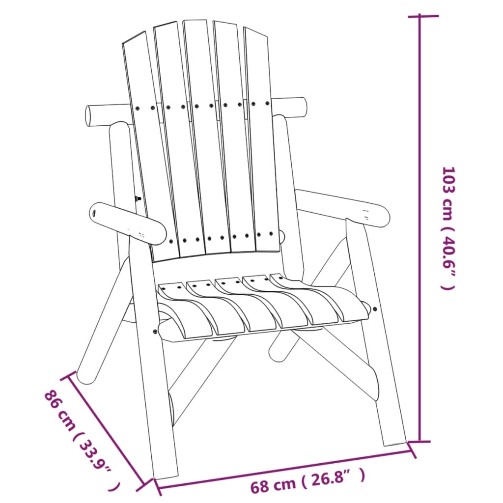 Solid Wood Spruce Garden Chair 68x86x103 cm - Durable & Stylish