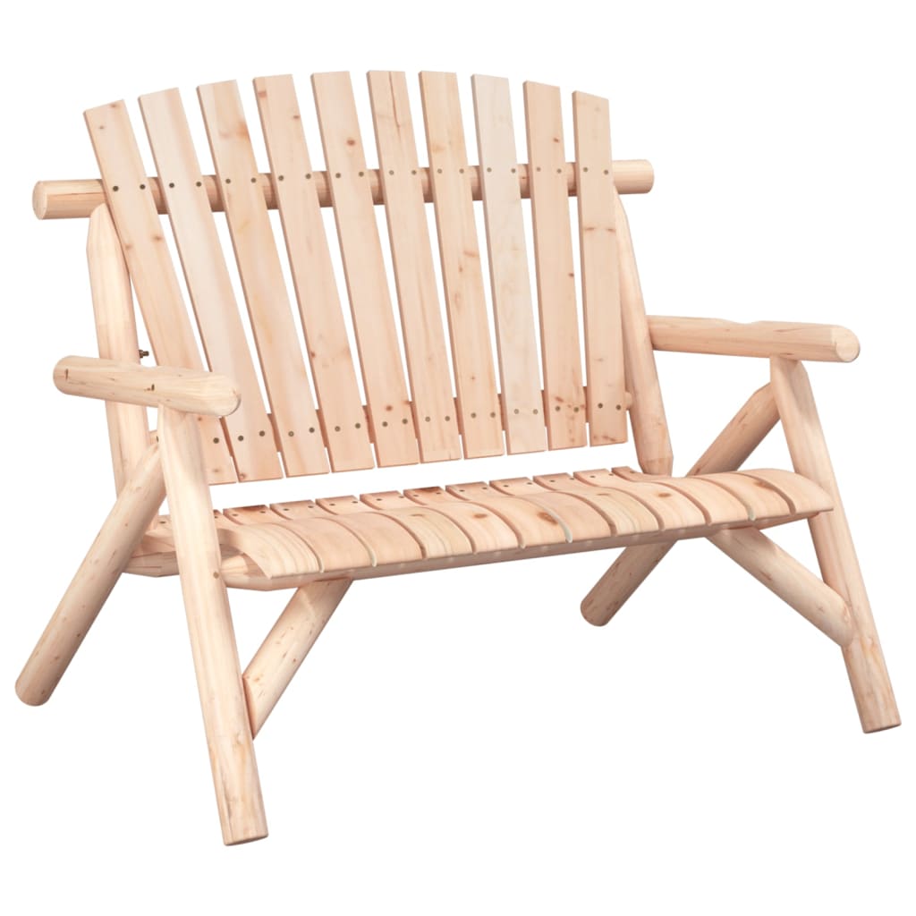 Solid Wood Spruce 2-Seater Garden Bench, 119x85x98 cm