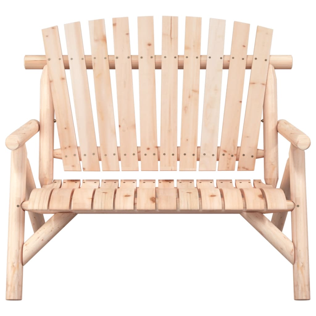 Solid Wood Spruce 2-Seater Garden Bench, 119x85x98 cm