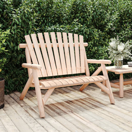 Solid Wood Spruce 2-Seater Garden Bench, 119x85x98 cm