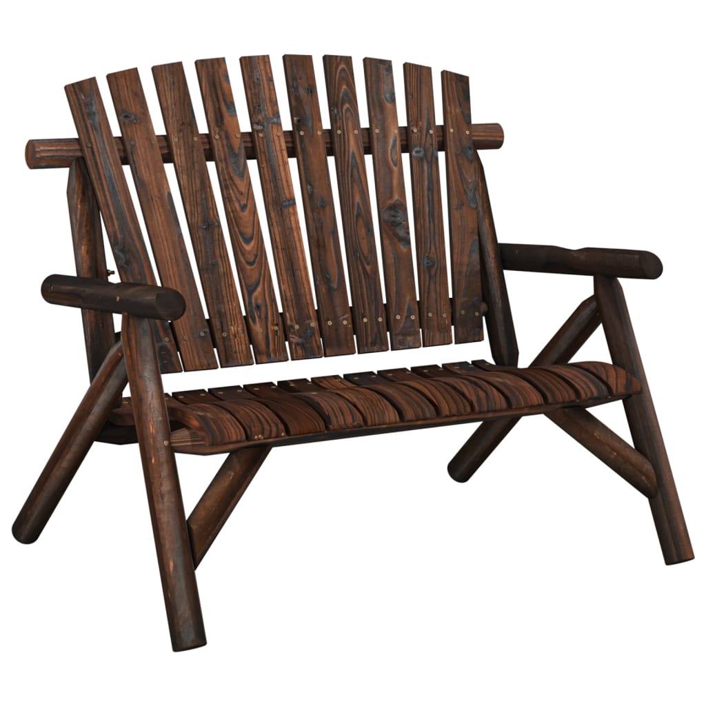 Solid Wood Spruce 2-Seater Garden Bench - 119x85x98 cm