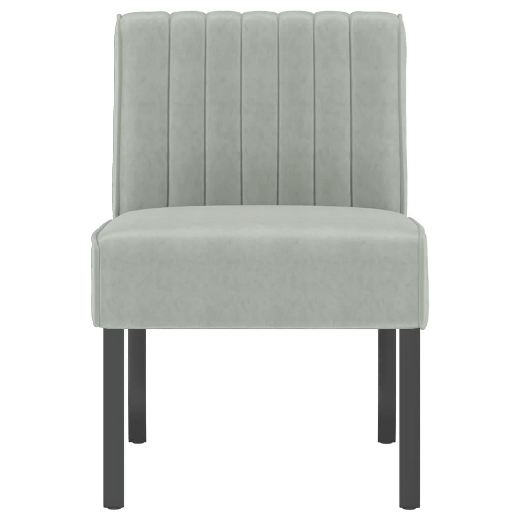 Elegant Light Grey Velvet Slipper Chair – Stylish & Comfortable Seating