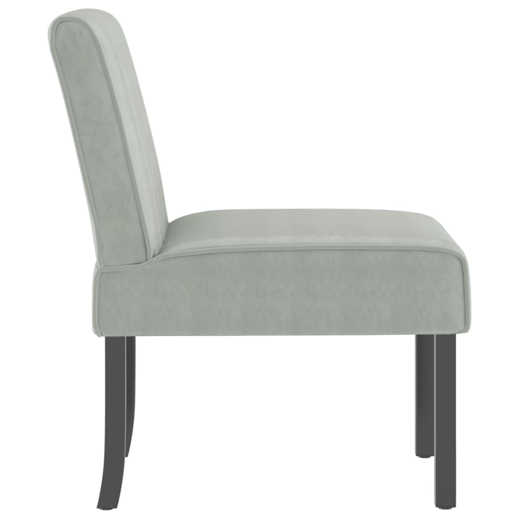 Elegant Light Grey Velvet Slipper Chair – Stylish & Comfortable Seating