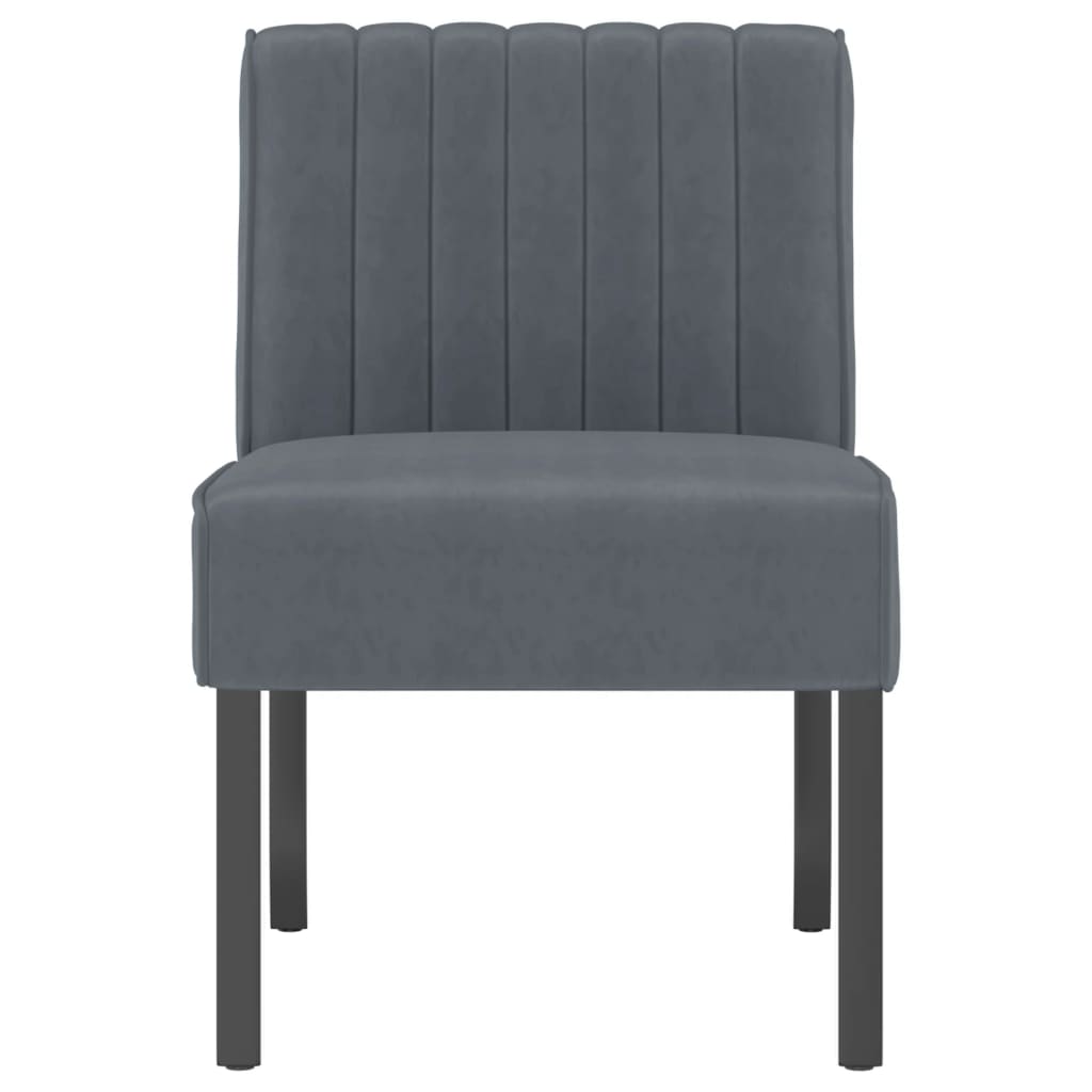 Elegant Dark Grey Velvet Slipper Chair - Plush Comfort & Style