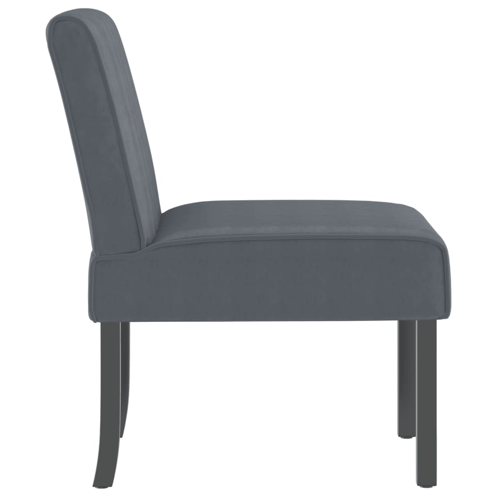 Elegant Dark Grey Velvet Slipper Chair - Plush Comfort & Style