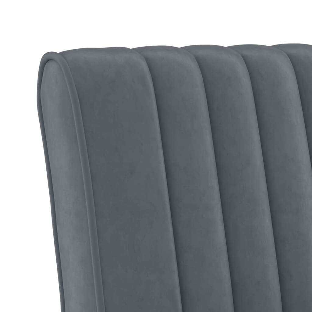 Elegant Dark Grey Velvet Slipper Chair - Plush Comfort & Style