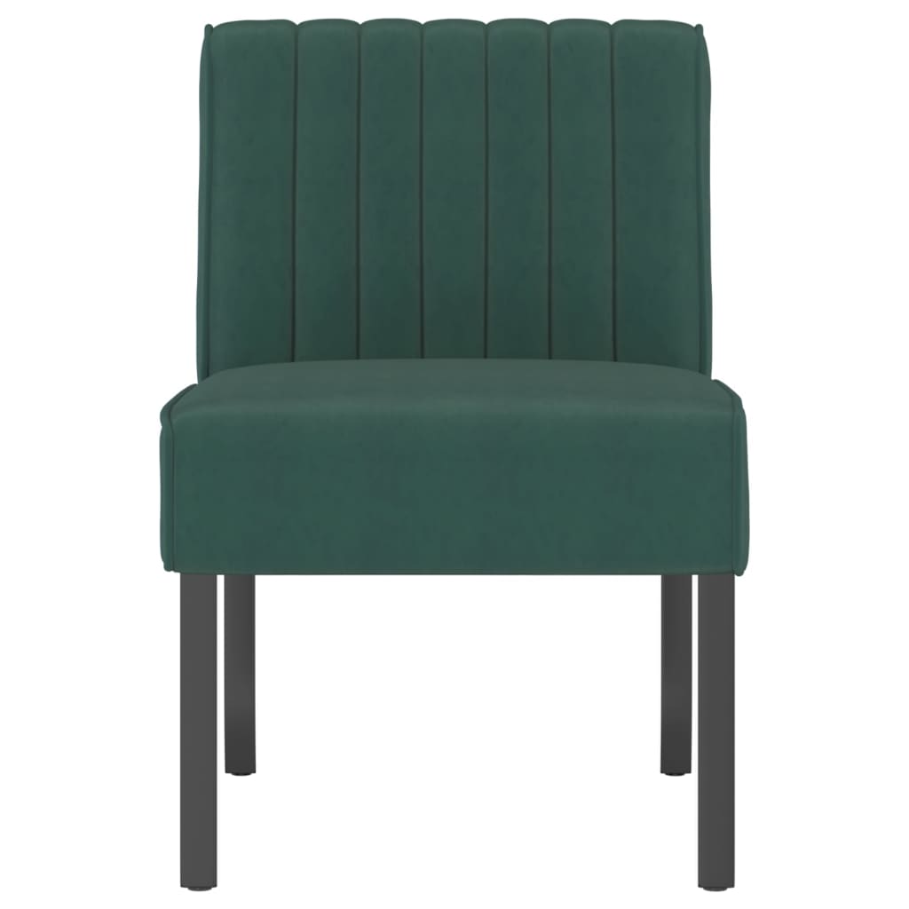Elegant Dark Green Velvet Slipper Chair - Luxurious Accent Seating