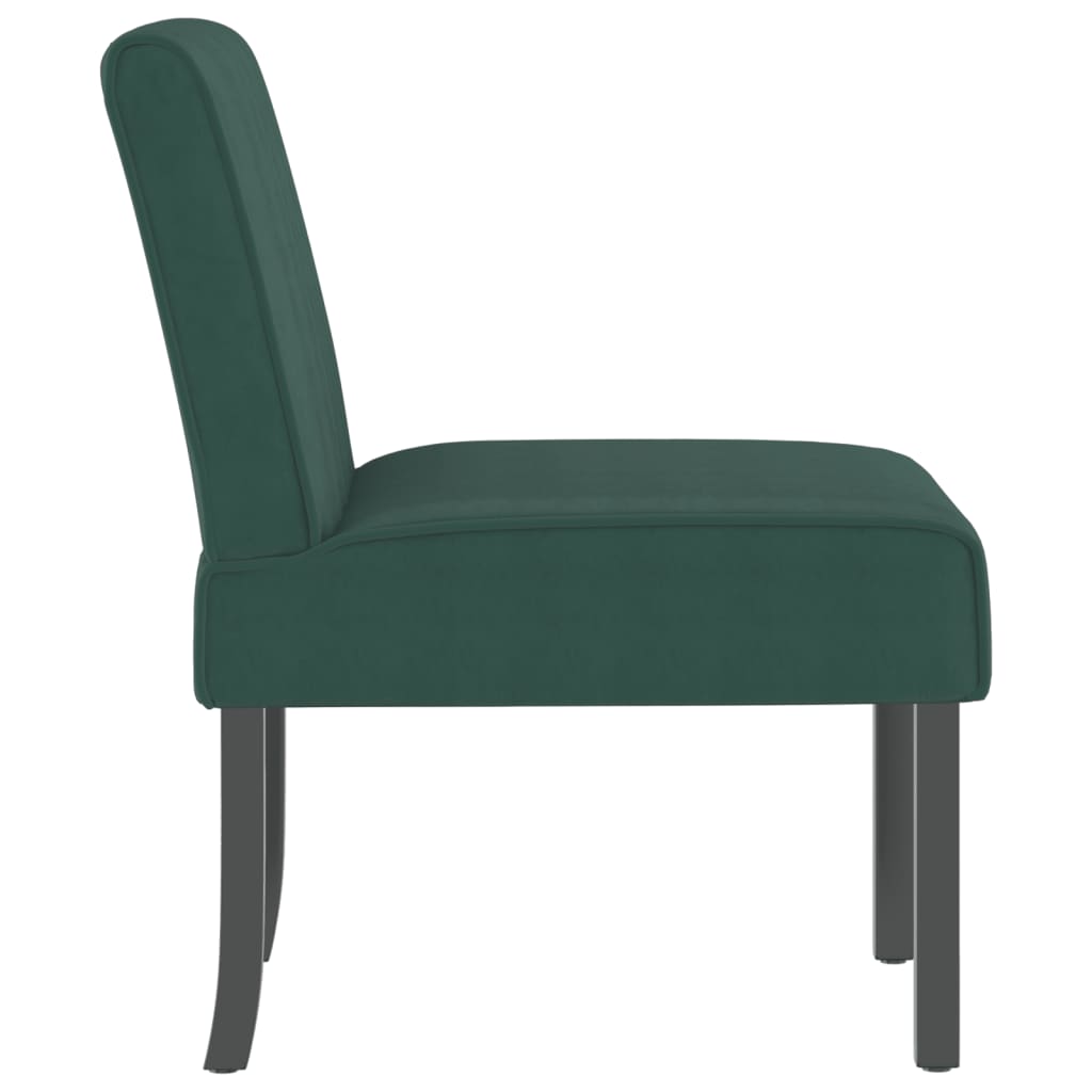 Elegant Dark Green Velvet Slipper Chair - Luxurious Accent Seating