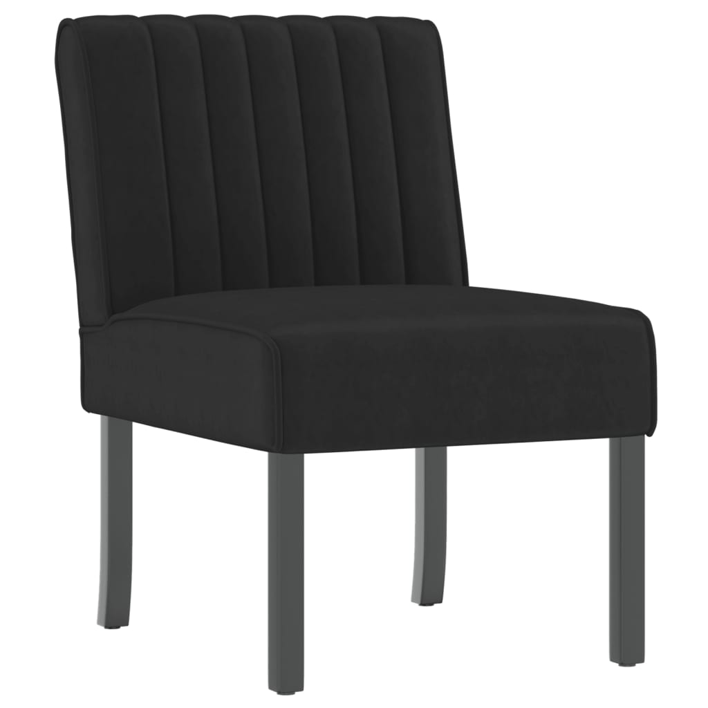 Elegant Black Velvet Slipper Chair - Luxurious Seating Experience