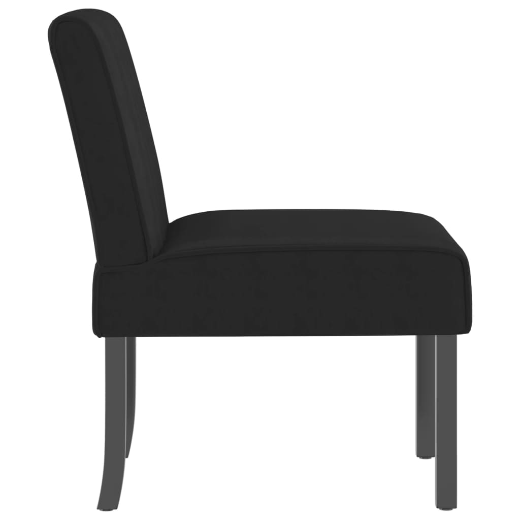 Elegant Black Velvet Slipper Chair - Luxurious Seating Experience