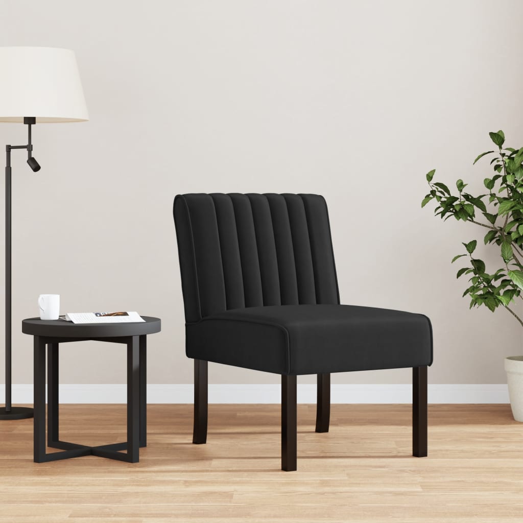 Elegant Black Velvet Slipper Chair - Luxurious Seating Experience