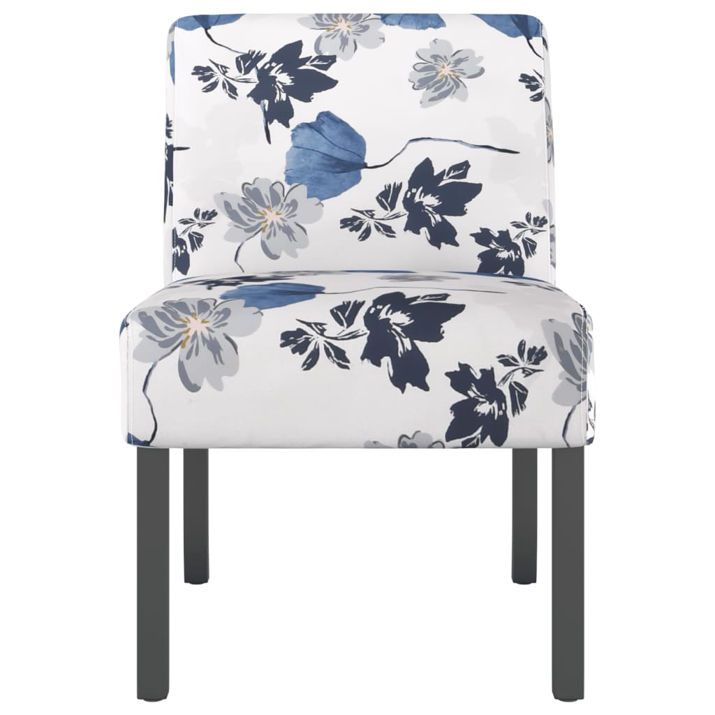 Elegant Blue Floral Fabric Slipper Chair - Comfortable & Chic