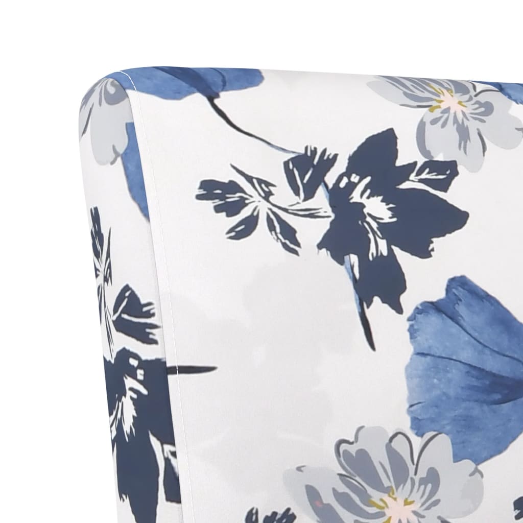 Elegant Blue Floral Fabric Slipper Chair - Comfortable & Chic