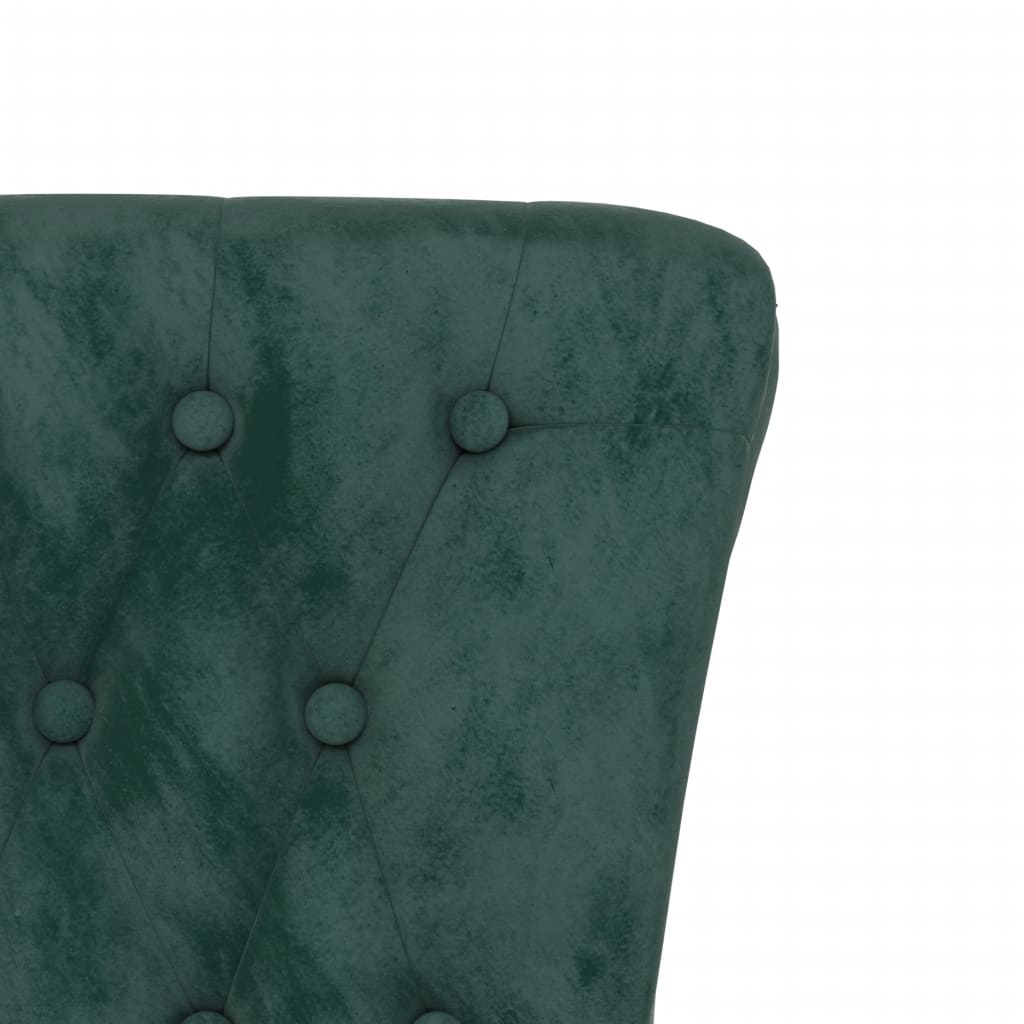 Luxurious Dark Green Velvet High Back Chair with Button Design