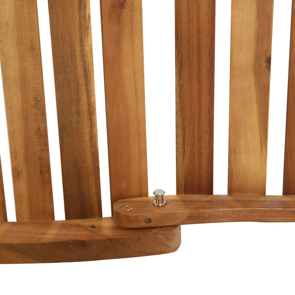 Solid Wood Acacia Sun Lounger with Cream Cushions