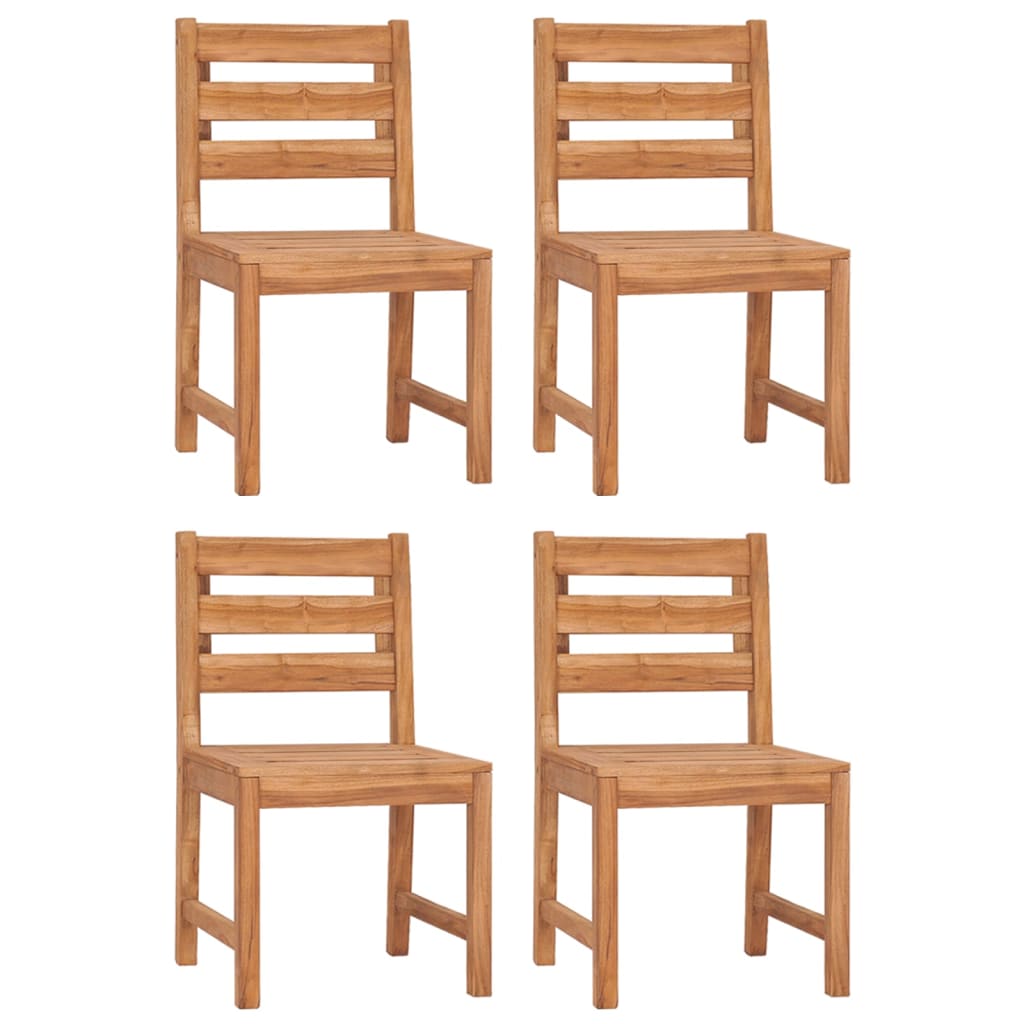 4-Piece Solid Teak Wood Garden Chairs - Durable & Stylish Seating