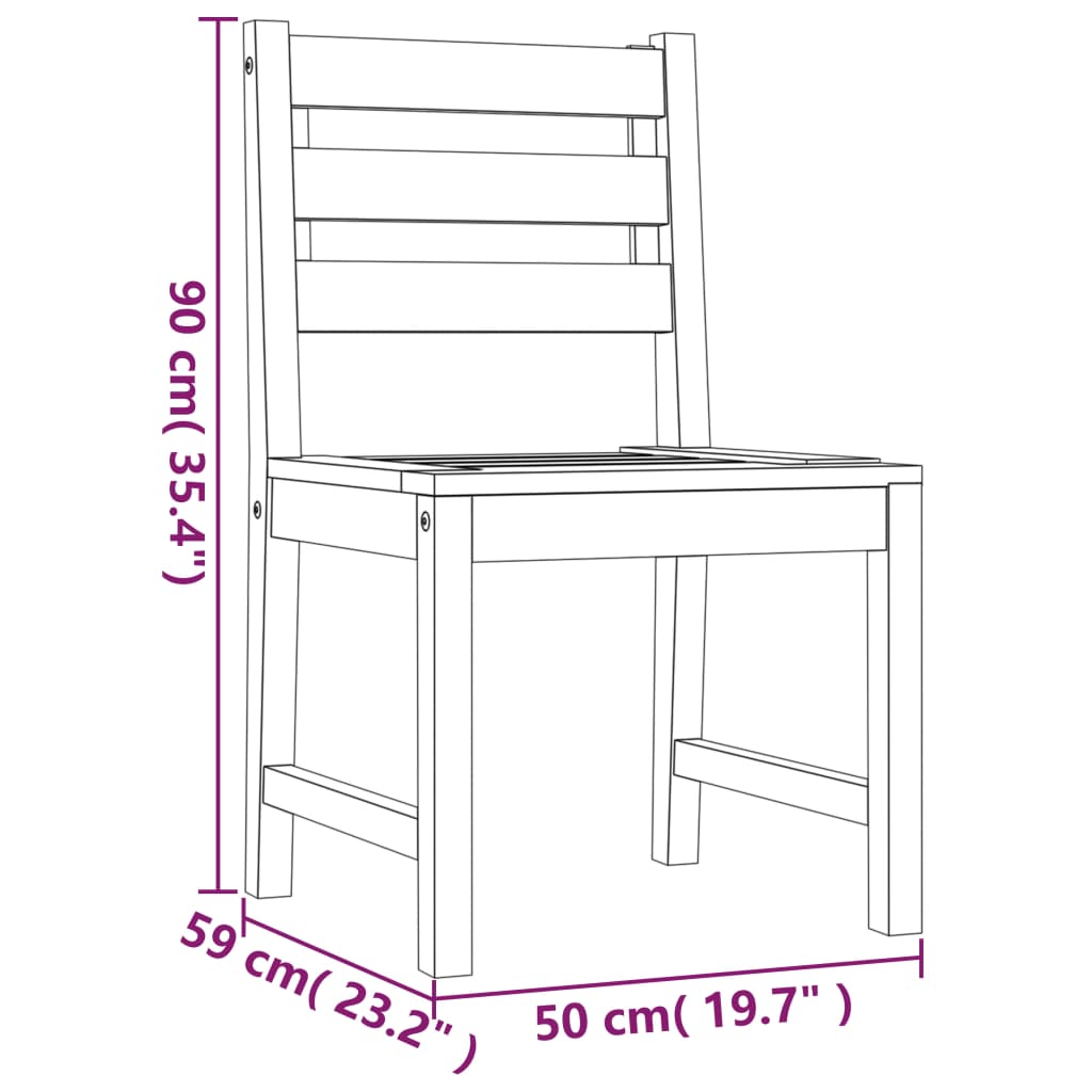 4-Piece Solid Teak Wood Garden Chairs - Durable & Stylish Seating