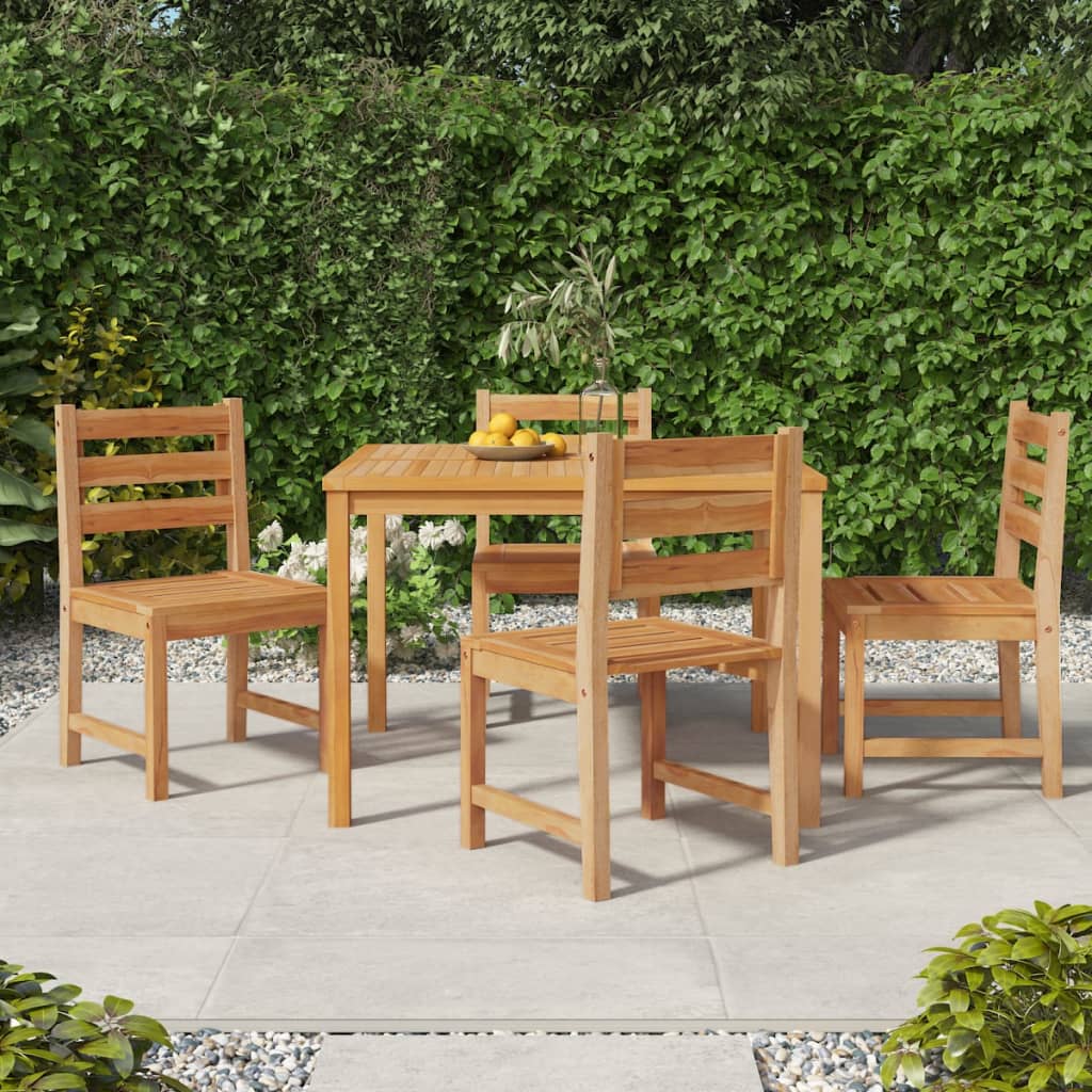 4-Piece Solid Teak Wood Garden Chairs - Durable & Stylish Seating
