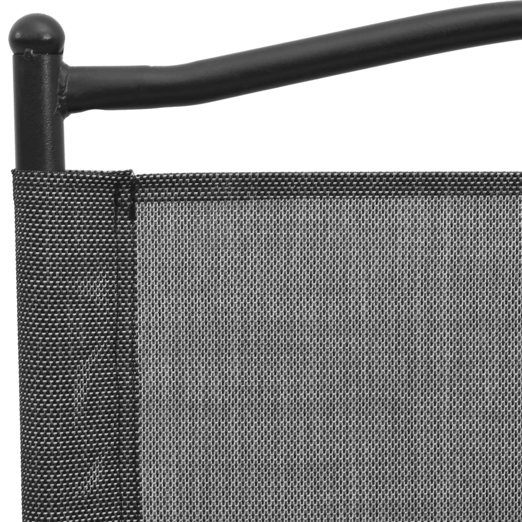 8-Piece Folding Garden Chairs, Melange Grey Steel & Textilene