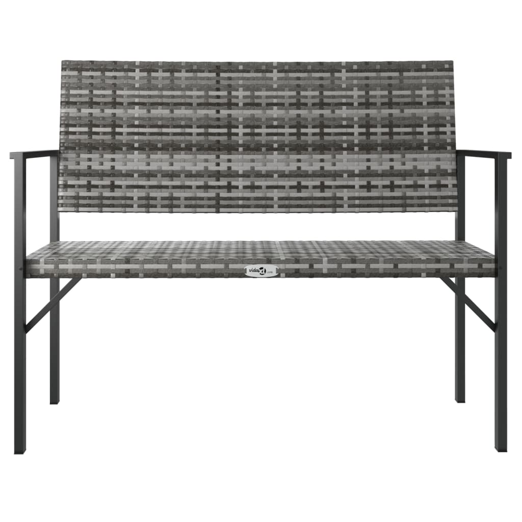 2-Seater Grey Poly Rattan Garden Bench - Stylish & Durable