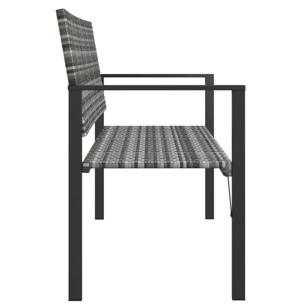 2-Seater Grey Poly Rattan Garden Bench - Stylish & Durable