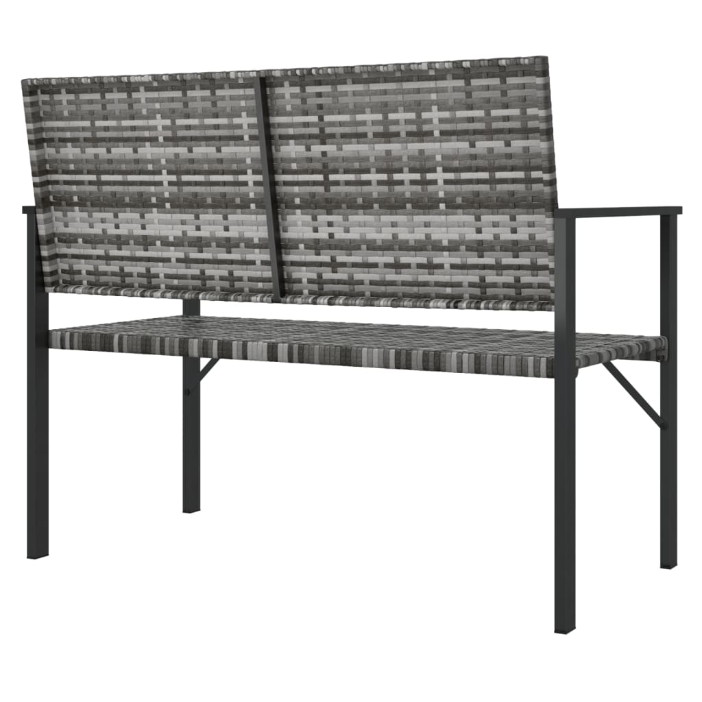 2-Seater Grey Poly Rattan Garden Bench - Stylish & Durable