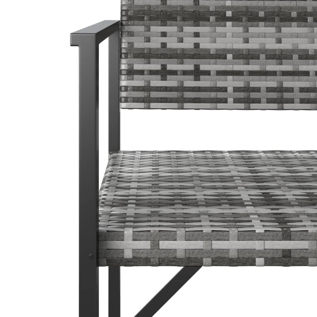 2-Seater Grey Poly Rattan Garden Bench - Stylish & Durable