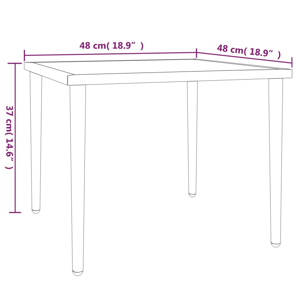 Stylish Grey Steel Garden Table 48x48x37 cm - Durable & Modern