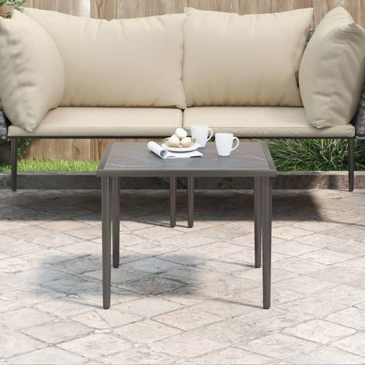 Stylish Grey Steel Garden Table 48x48x37 cm - Durable & Modern