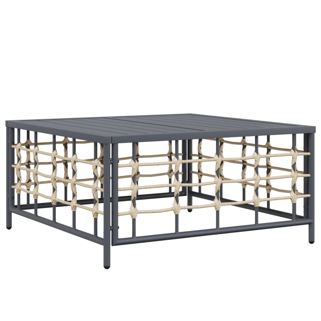 Anthracite Poly Rattan Garden Table 70x70x34 cm
