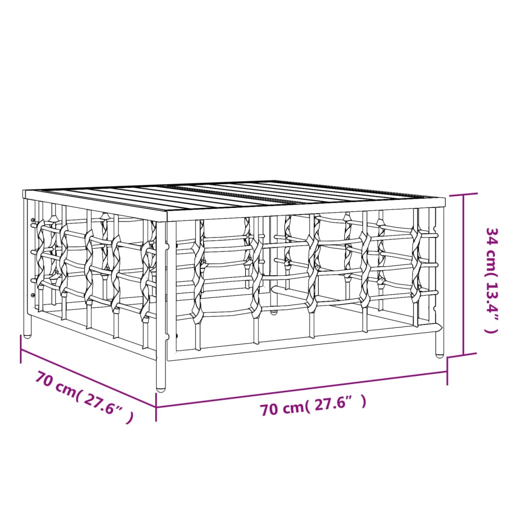 Anthracite Poly Rattan Garden Table 70x70x34 cm