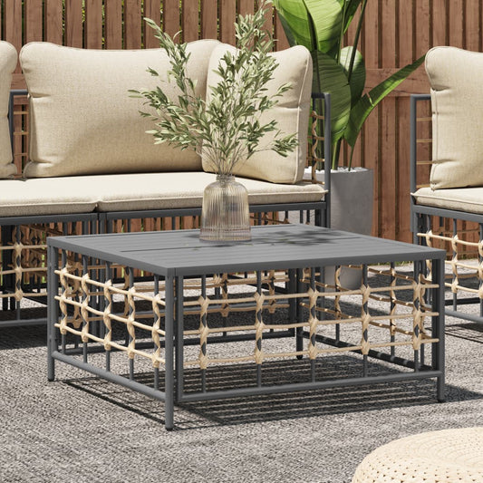 Anthracite Poly Rattan Garden Table 70x70x34 cm