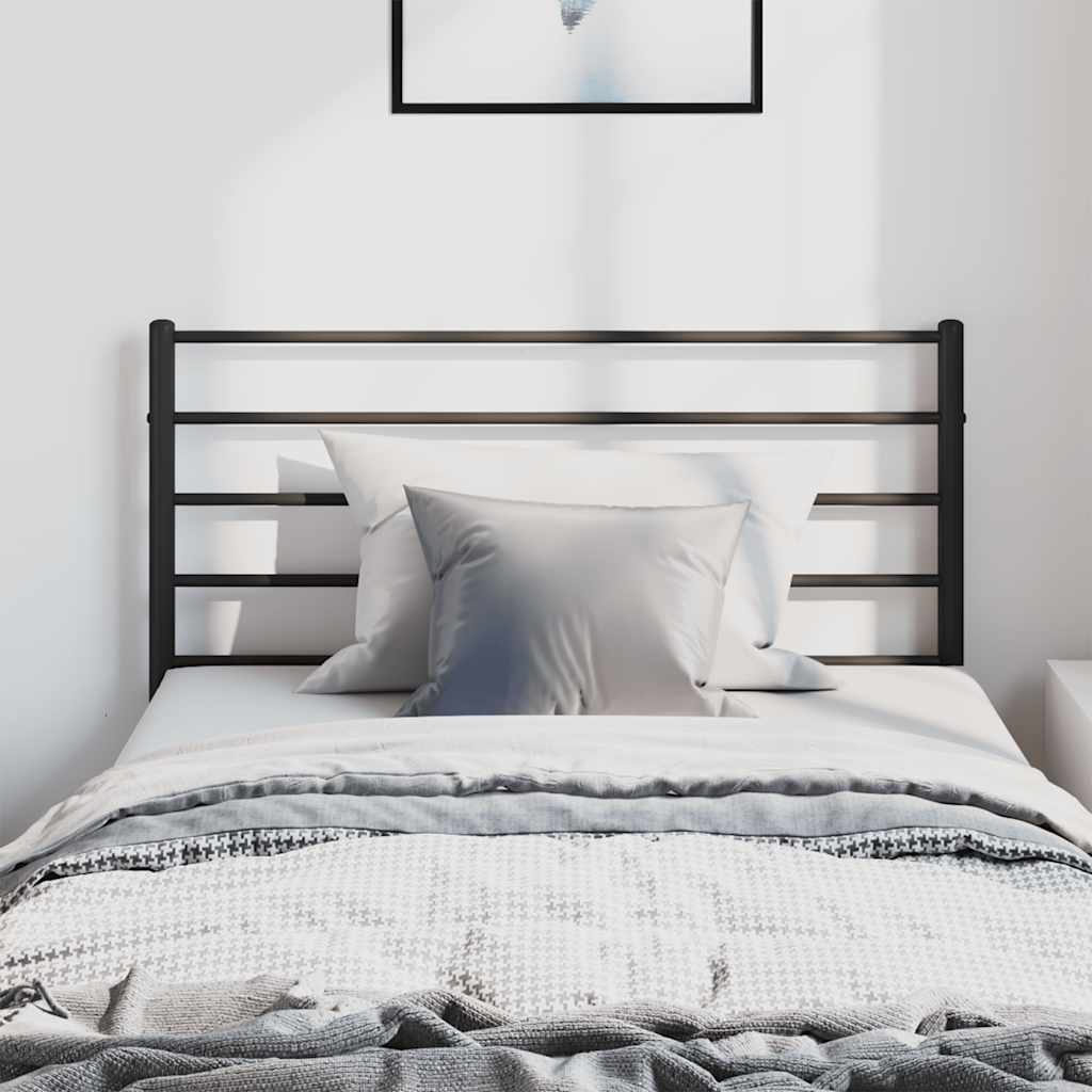 Sleek Black Metal Headboard - 100 cm for Stylish Bedroom Decor
