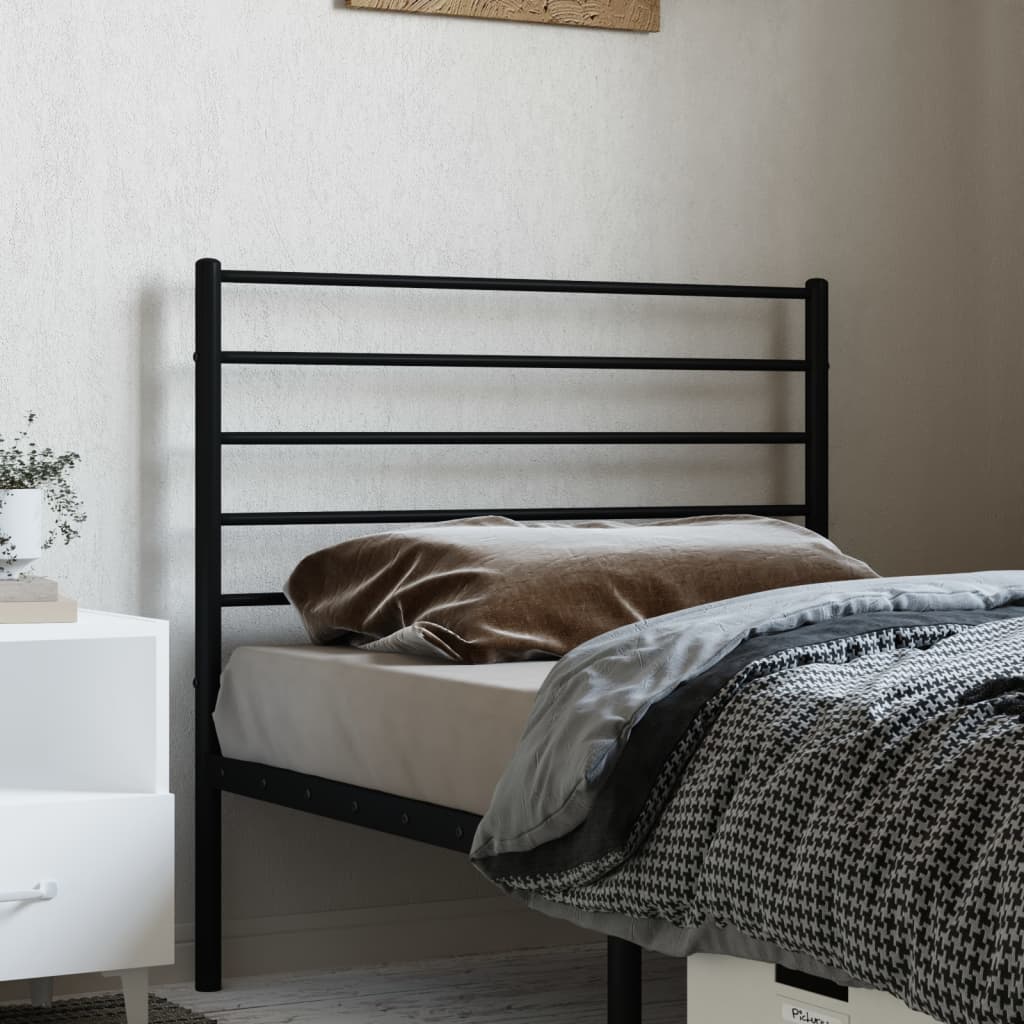 Elegant Black Metal Headboard - Sturdy 107 cm Frame