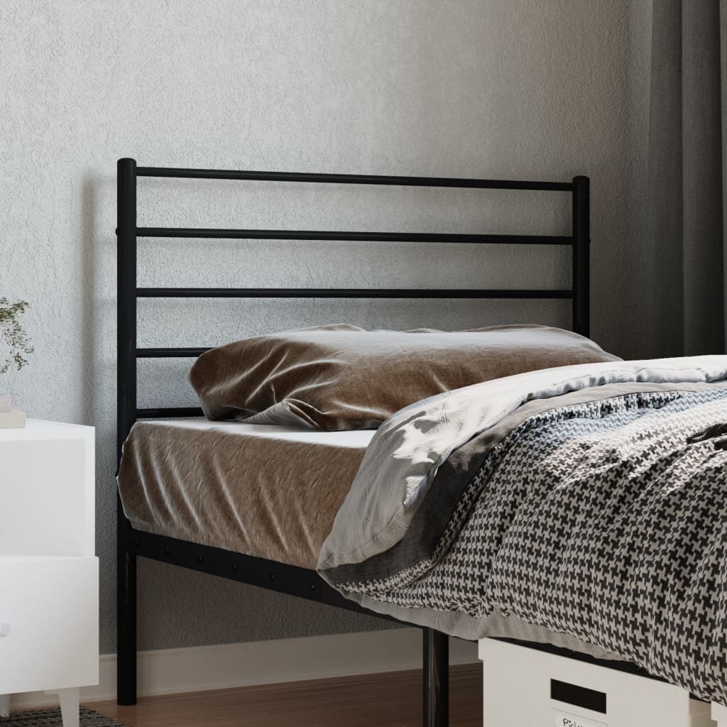 Elegant Black Metal Headboard - Sturdy 107 cm Frame