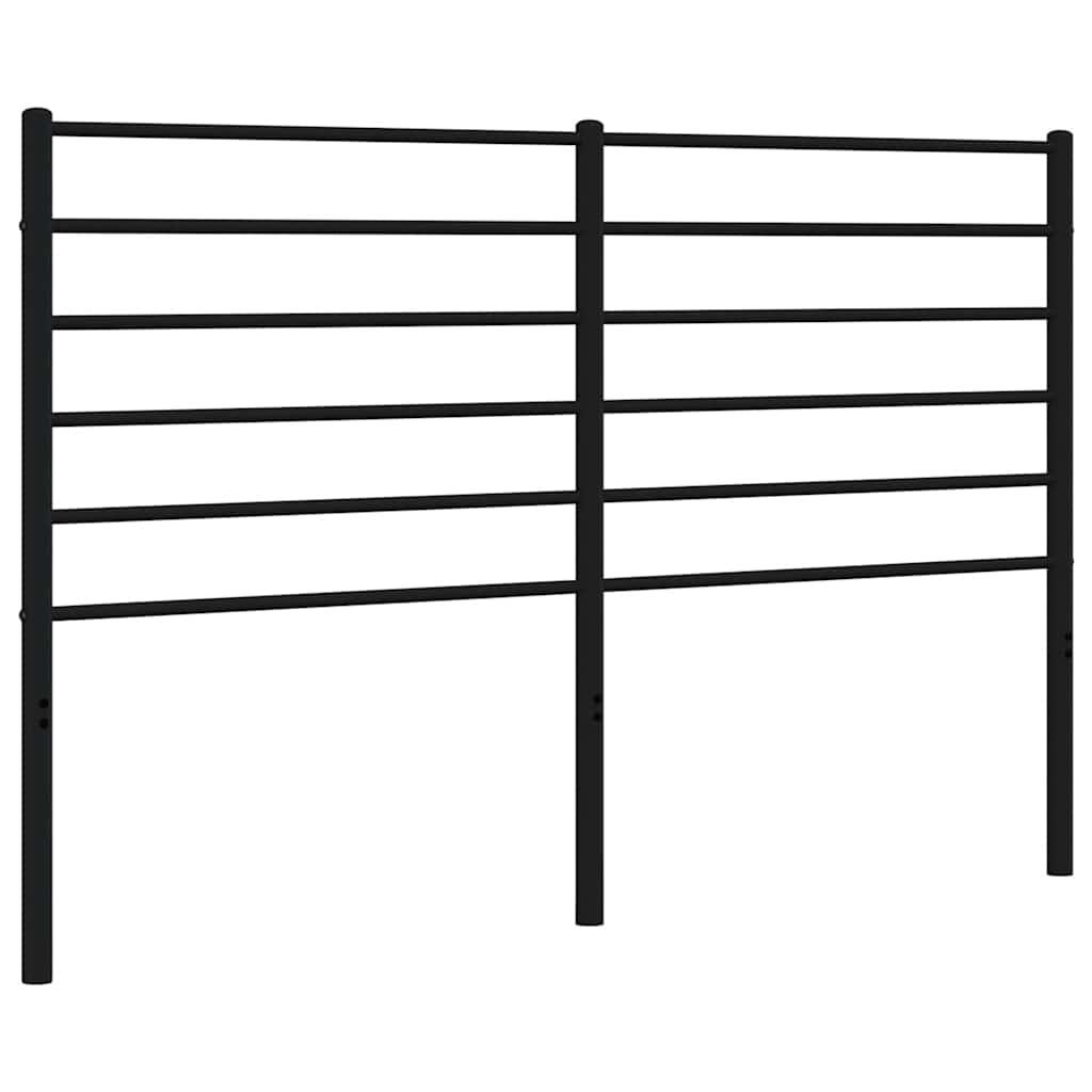 Stylish Black Metal Headboard - 135 cm Modern Design
